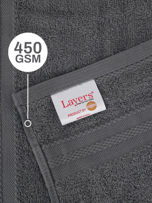 100% Cotton Hand Towel, 450 GSM, Pack of 4, Aqua Plush Collection