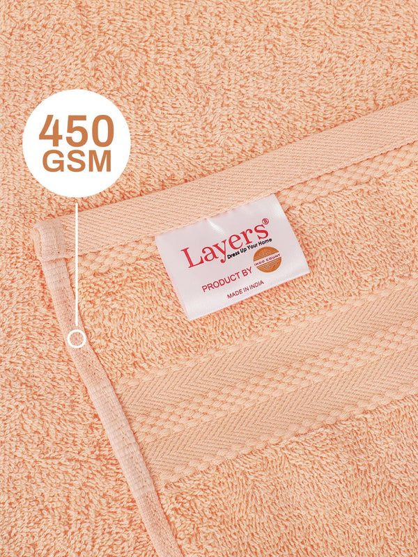 100% Cotton Hand Towel, 450 GSM, Pack of 4, Aqua Plush Collection