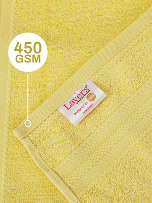 100% Cotton Hand Towel, 450 GSM, Pack of 4, Aqua Plush Collection