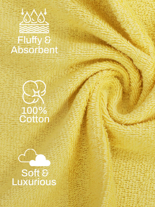 100% Cotton Hand Towel, 450 GSM, Pack of 4, Aqua Plush Collection