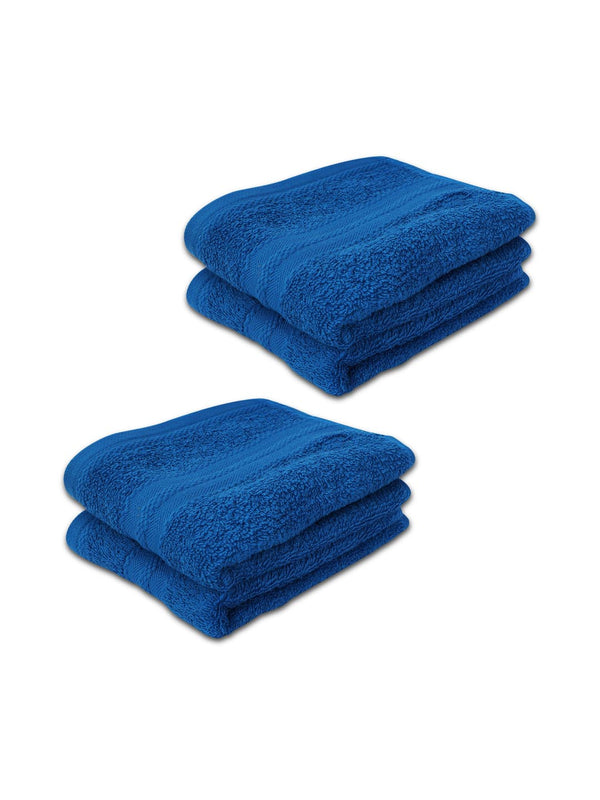 100% Cotton Hand Towel, 450 GSM, Pack of 4, Aqua Plush Collection