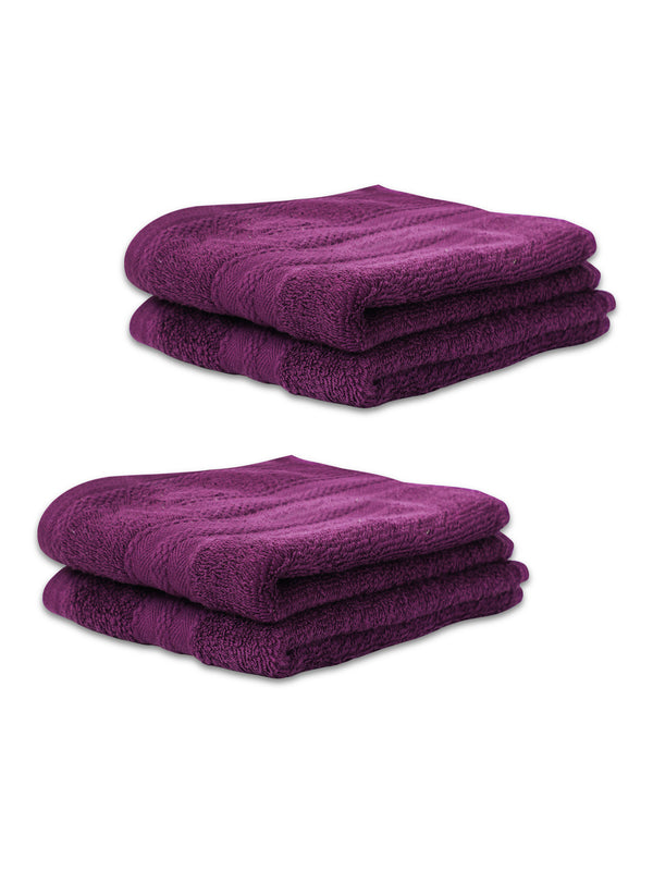 100% Cotton Hand Towel, 450 GSM, Pack of 4, Aqua Plush Collection