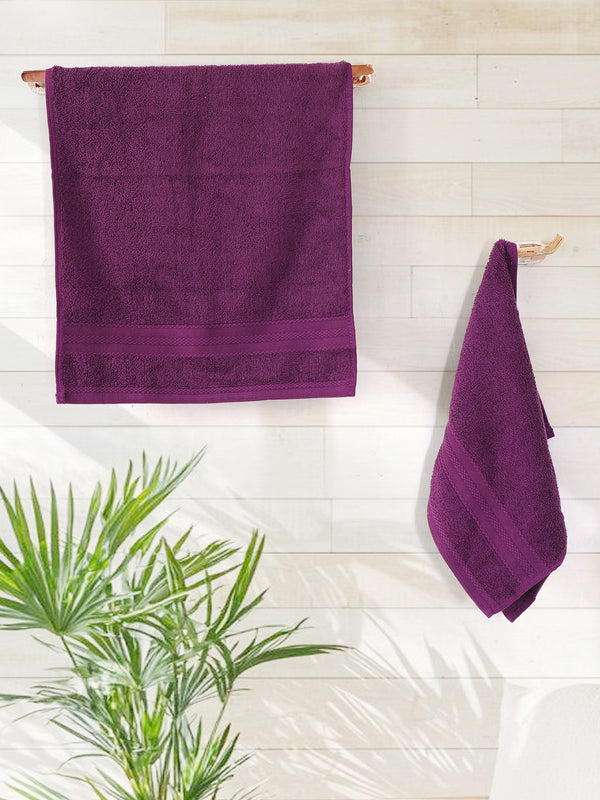 100% Cotton Hand Towel, 450 GSM, Pack of 4, Aqua Plush Collection
