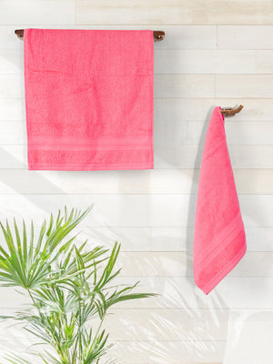 100% Cotton Hand Towel, 450 GSM, Pack of 4, Aqua Plush Collection
