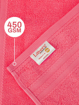 100% Cotton Hand Towel, 450 GSM, Pack of 4, Aqua Plush Collection