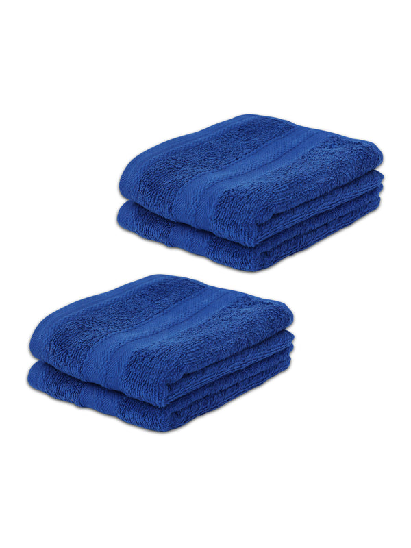 100% Cotton Hand Towel, 450 GSM, Pack of 4, Aqua Plush Collection