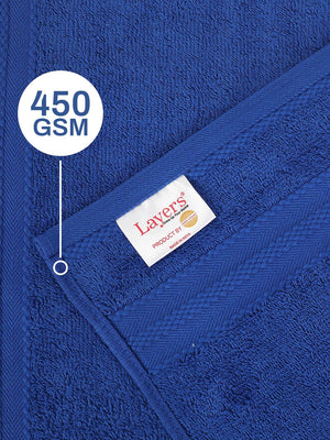 100% Cotton Hand Towel, 450 GSM, Pack of 4, Aqua Plush Collection