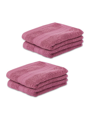 100% Cotton Hand Towel, 450 GSM, Pack of 4, Aqua Plush Collection