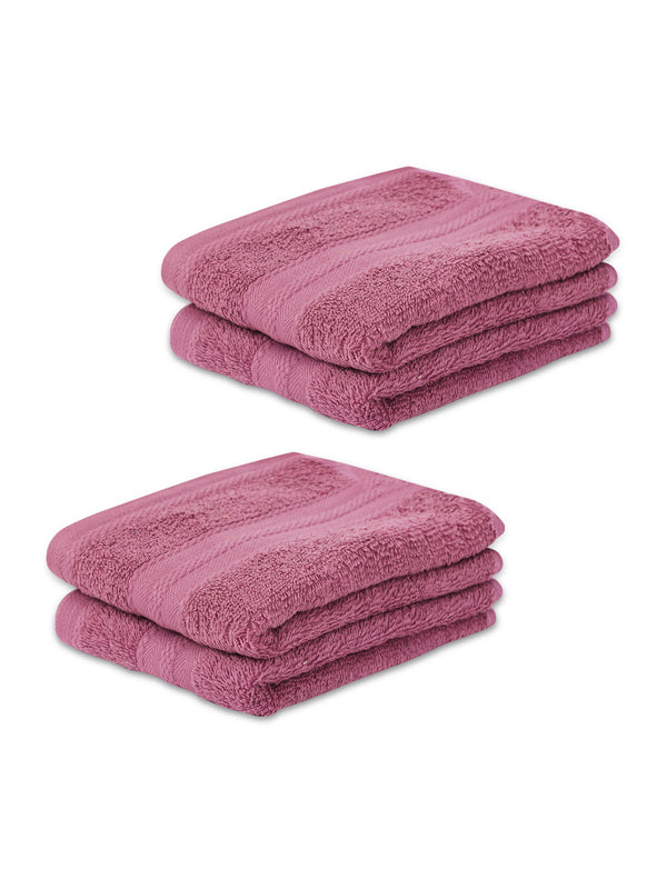 100% Cotton Hand Towel, 450 GSM, Pack of 4, Aqua Plush Collection