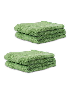 100% Cotton Hand Towel, 450 GSM, Pack of 4, Aqua Plush Collection