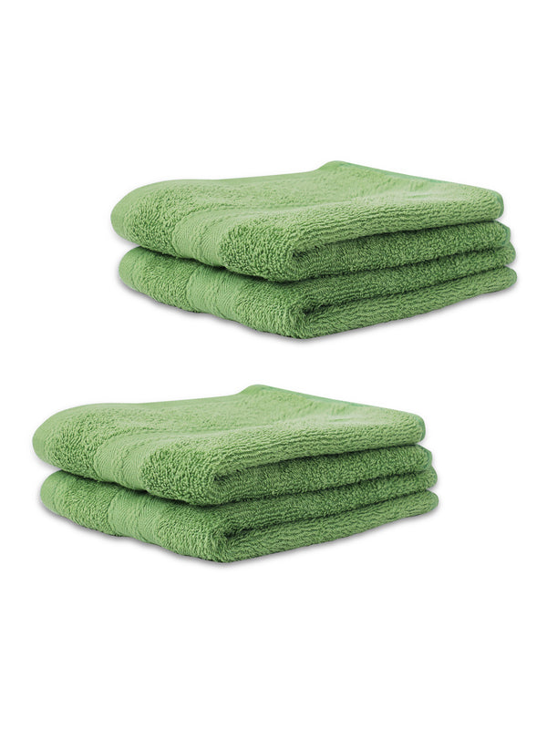 100% Cotton Hand Towel, 450 GSM, Pack of 4, Aqua Plush Collection