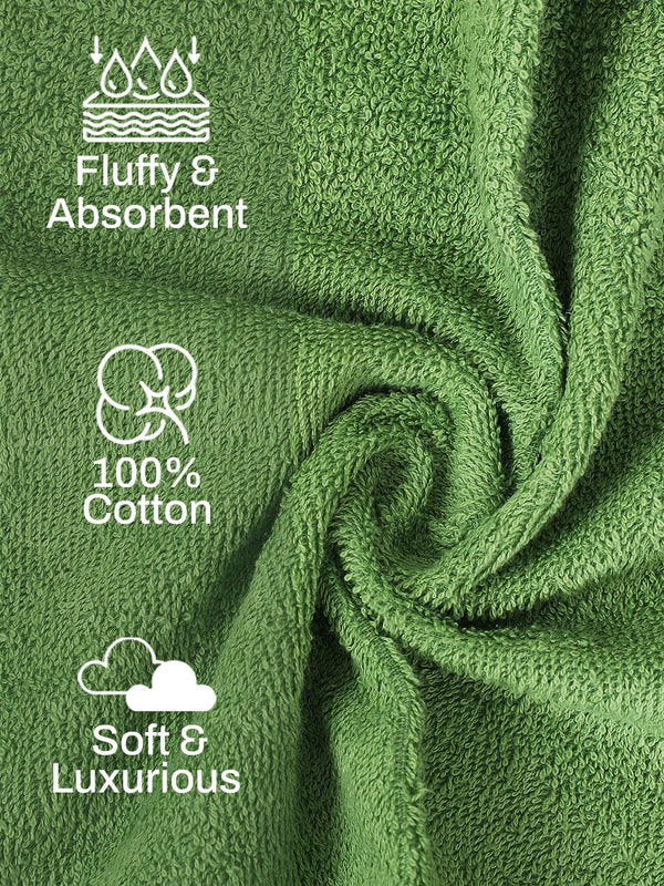 100% Cotton Hand Towel, 450 GSM, Pack of 4, Aqua Plush Collection
