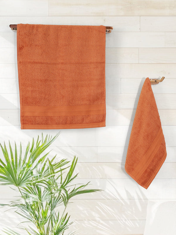 100% Cotton Hand Towel, 450 GSM, Pack of 4, Aqua Plush Collection