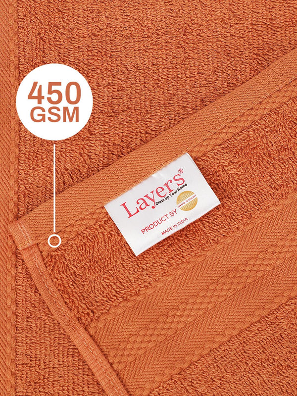 100% Cotton Hand Towel, 450 GSM, Pack of 4, Aqua Plush Collection