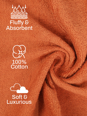 100% Cotton Hand Towel, 450 GSM, Pack of 4, Aqua Plush Collection