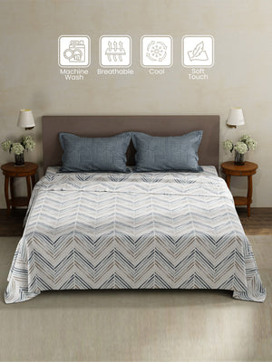 100% Cotton King Bedsheet Set, 180 TC Printed, Pristine Collection