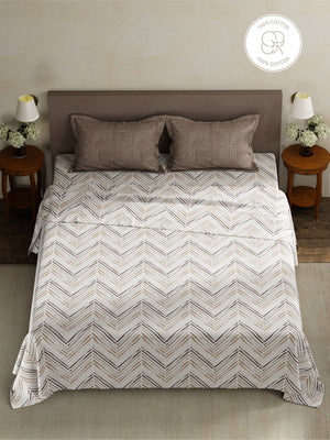 100% Cotton King Bedsheet Set, 180 TC Printed, Pristine Collection