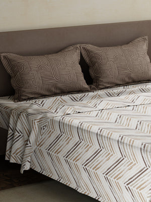 100% Cotton King Bedsheet Set, 180 TC Printed, Pristine Collection