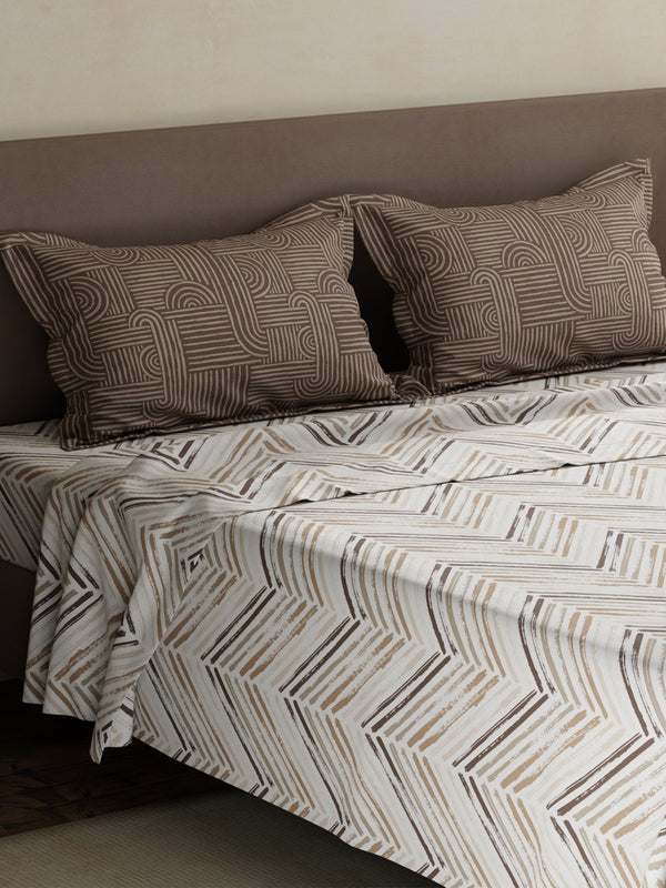 100% Cotton King Bedsheet Set, 180 TC Printed, Pristine Collection
