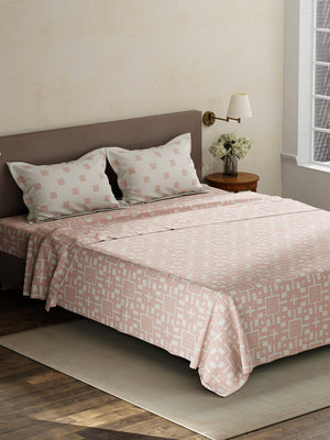 100% Cotton King Bedsheet Set, 180 TC Printed, Pristine Collection