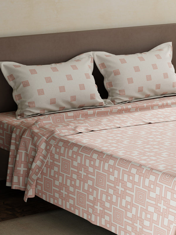 100% Cotton King Bedsheet Set, 180 TC Printed, Pristine Collection