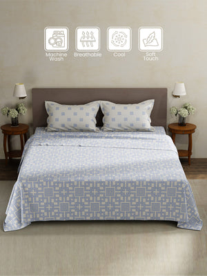 100% Cotton King Bedsheet Set, 180 TC Printed, Pristine Collection