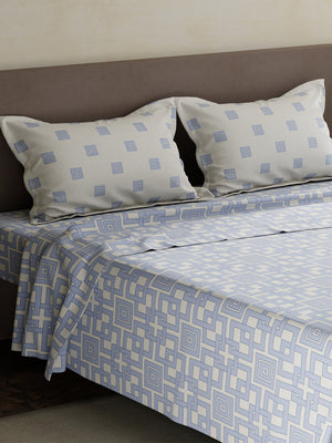 100% Cotton King Bedsheet Set, 180 TC Printed, Pristine Collection