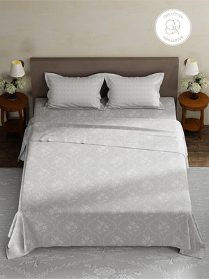 100% Cotton King Bedsheet Set, 180 TC Printed, Pristine Collection