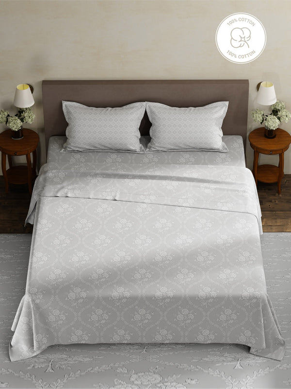 100% Cotton King Bedsheet Set, 180 TC Printed, Pristine Collection