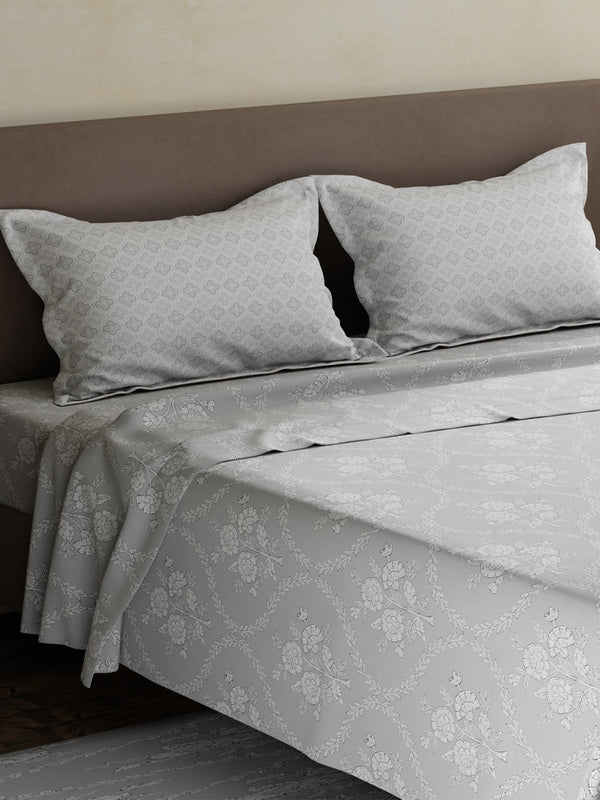 100% Cotton King Bedsheet Set, 180 TC Printed, Pristine Collection
