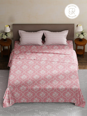 100% Cotton King Bedsheet Set, 180 TC Printed, Pristine Collection