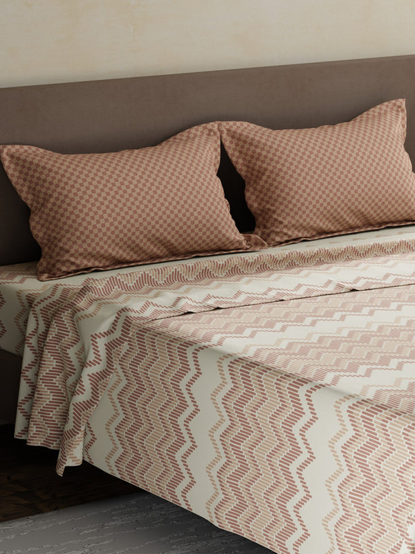 100% Cotton King Bedsheet Set, 180 TC Printed, Pristine Collection