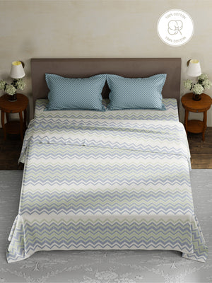 100% Cotton King Bedsheet Set, 180 TC Printed, Pristine Collection
