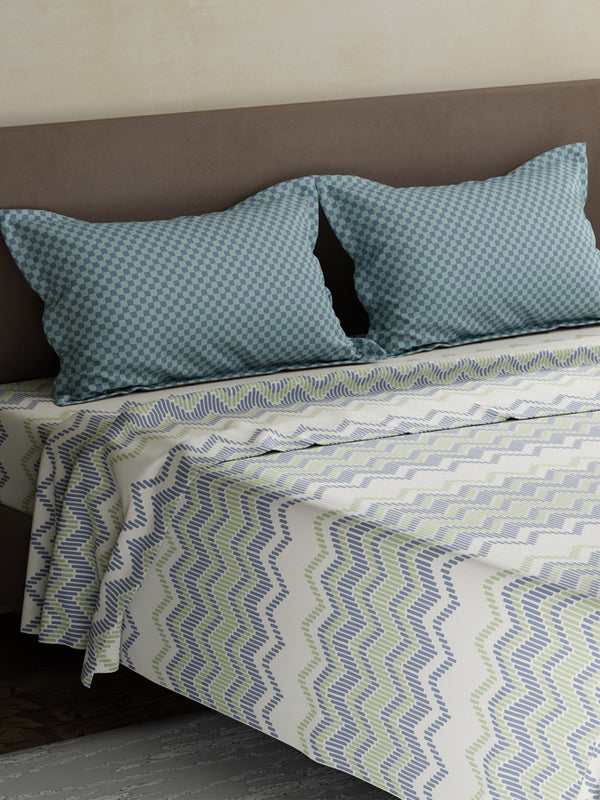 100% Cotton King Bedsheet Set, 180 TC Printed, Pristine Collection
