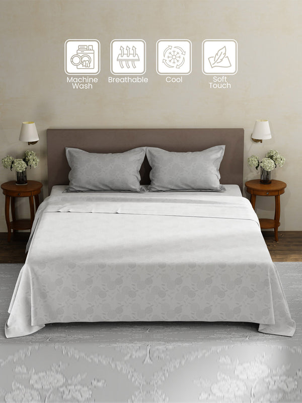 100% Cotton King Bedsheet Set, 180 TC Printed, Pristine Collection