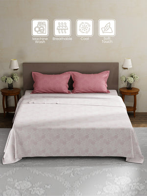 100% Cotton King Bedsheet Set, 180 TC Printed, Pristine Collection