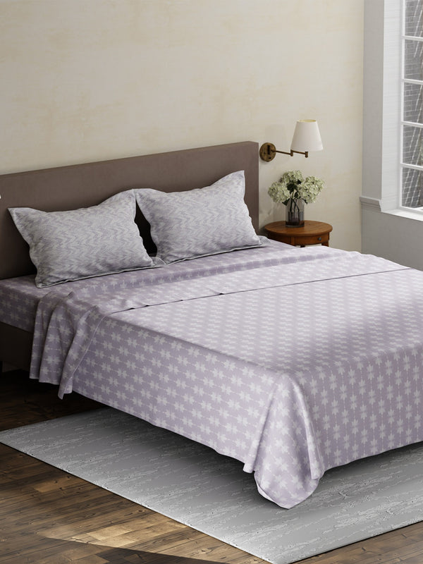 100% Cotton King Bedsheet Set, 180 TC Printed, Pristine Collection