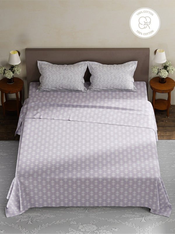 100% Cotton King Bedsheet Set, 180 TC Printed, Pristine Collection