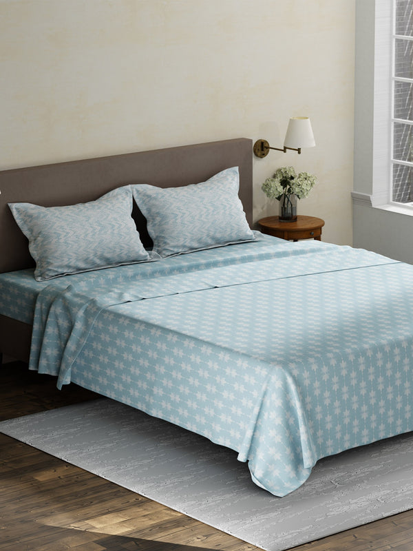 100% Cotton King Bedsheet Set, 180 TC Printed, Pristine Collection