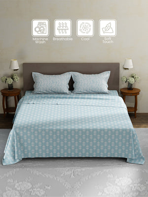 100% Cotton King Bedsheet Set, 180 TC Printed, Pristine Collection