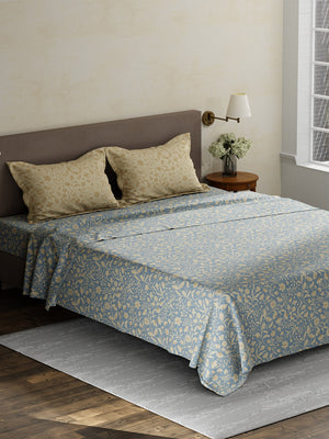 100% Cotton King Bedsheet Set, 180 TC Printed, Pristine Collection