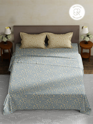 100% Cotton King Bedsheet Set, 180 TC Printed, Pristine Collection