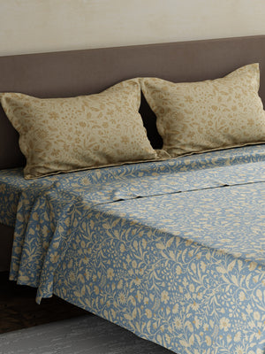 100% Cotton King Bedsheet Set, 180 TC Printed, Pristine Collection