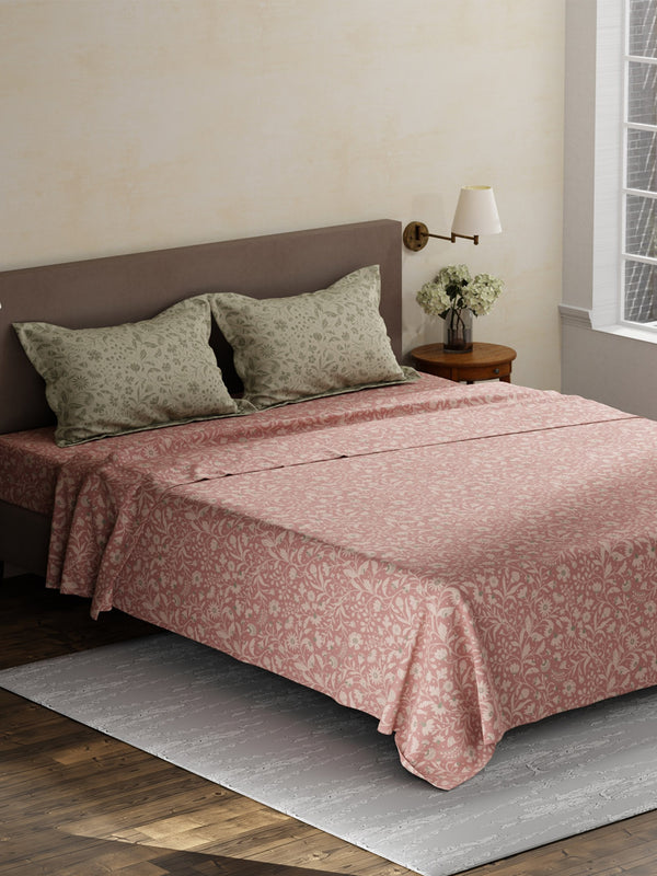 100% Cotton King Bedsheet Set, 180 TC Printed, Pristine Collection