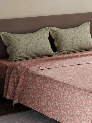 100% Cotton King Bedsheet Set, 180 TC Printed, Pristine Collection
