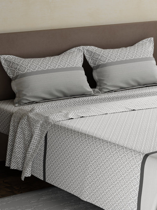 100% Cotton King Bedsheet Set, 180 TC Printed, Pristine Collection