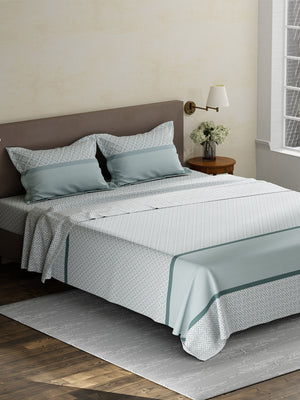 100% Cotton King Bedsheet Set, 180 TC Printed, Pristine Collection