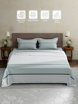 100% Cotton King Bedsheet Set, 180 TC Printed, Pristine Collection