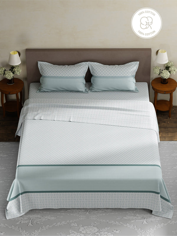 100% Cotton King Bedsheet Set, 180 TC Printed, Pristine Collection
