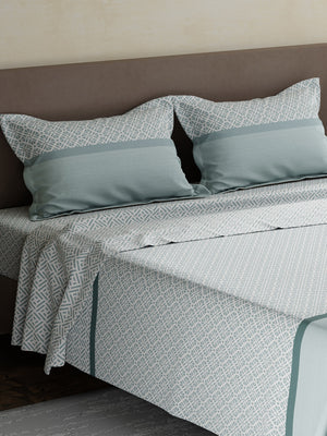 100% Cotton King Bedsheet Set, 180 TC Printed, Pristine Collection
